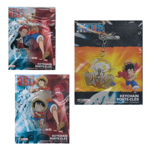 KEYCHAIN ONE PIECE PLASTIC LUFFY\SHANKS\GEAR 5