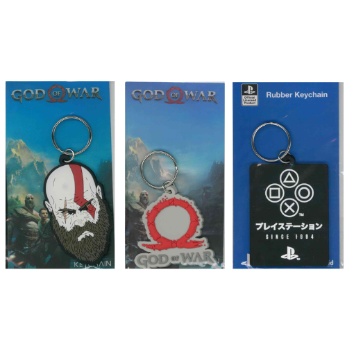 KEYCHAIN PLAYSTATION DI GOD OF WAR - SIMBOLI CONTROLLER IN GOMMA