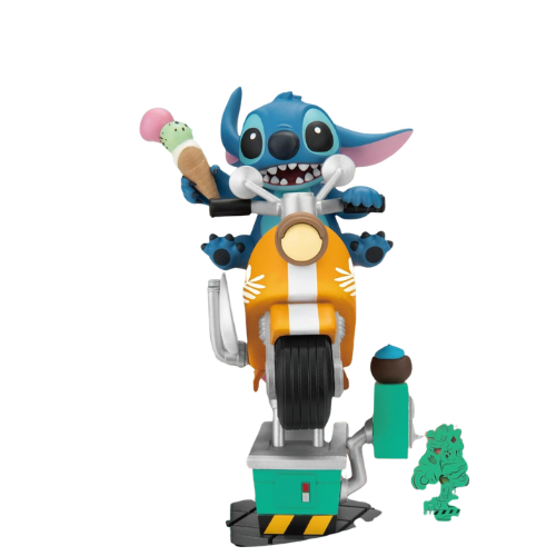 D-STAGE DISNEY STATUA DI STITCH IN RIDE, STILE DIORAMA - LILO E STITCH FIGURE DA COLLEZIONE