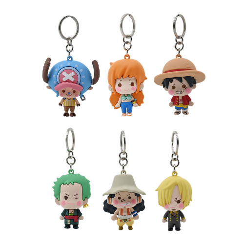 YUME KEYCHAIN ONE PIECE VARI PERSONAGGI IN GOMMA RESISTENTE