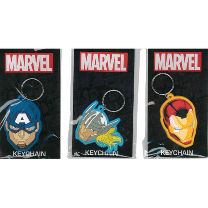 KEYCHAIN MARVEL MARTELLO DI THOR - LOGO DEADPOOL - IRON MAN - CAPTAIN AMERICA - THOR IN GOMMA