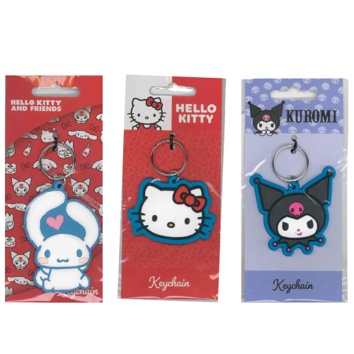KEYCHAIN HELLO KITTY AND FRIENDS IN GOMMA