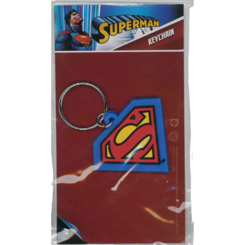 KEYCHAIN DC COMIC LOGO SUPERMAN IN GOMMA