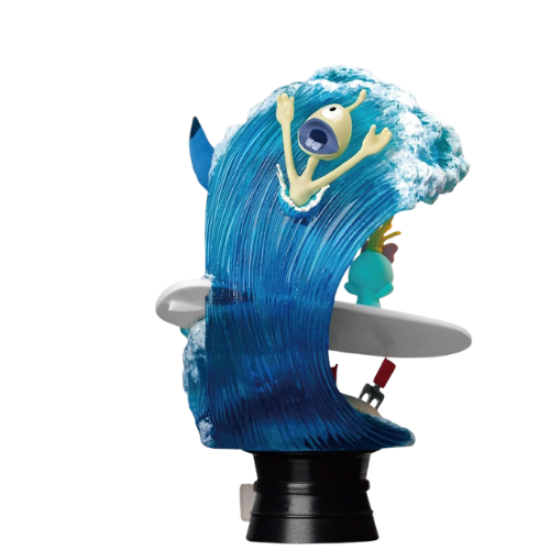 D-STAGE DISNEY STATUA DI STITCH SURFING, IN STILE DIORAMA - LILO E STITCH FIGURE DA COLLEZIONE