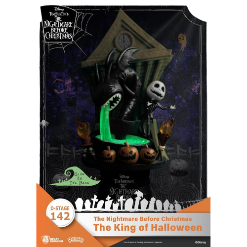 D-STAGE DISNEY NIGHTMARE BEFORE CHRISTMAS - JACK KING OF HALLOWEEN, STILE DIORAMA - FIGURE DA COLLEZIONE