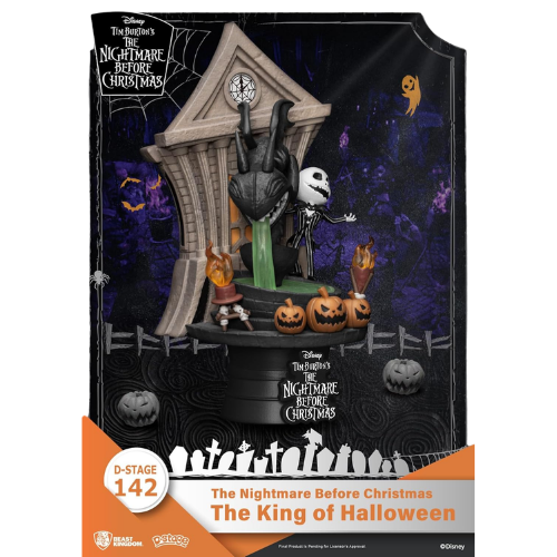 D-STAGE DISNEY NIGHTMARE BEFORE CHRISTMAS - JACK KING OF HALLOWEEN, STILE DIORAMA - FIGURE DA COLLEZIONE