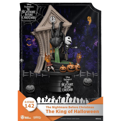 D-STAGE DISNEY NIGHTMARE BEFORE CHRISTMAS - JACK KING OF HALLOWEEN, STILE DIORAMA - FIGURE DA COLLEZIONE