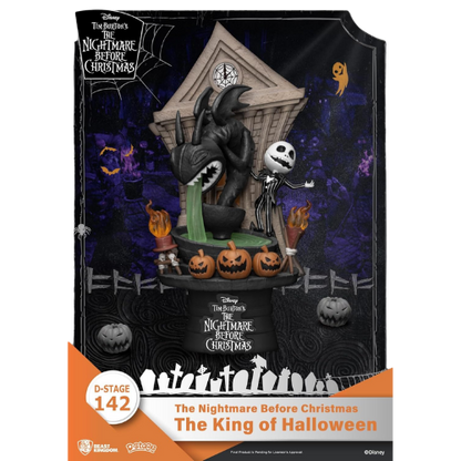 D-STAGE DISNEY NIGHTMARE BEFORE CHRISTMAS - JACK KING OF HALLOWEEN, STILE DIORAMA - FIGURE DA COLLEZIONE