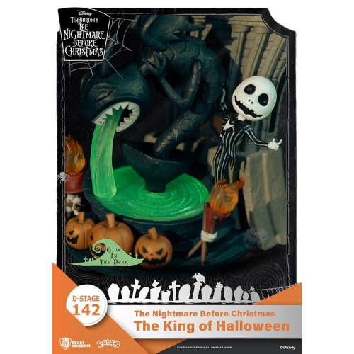 D-STAGE DISNEY NIGHTMARE BEFORE CHRISTMAS - JACK KING OF HALLOWEEN, STILE DIORAMA - FIGURE DA COLLEZIONE