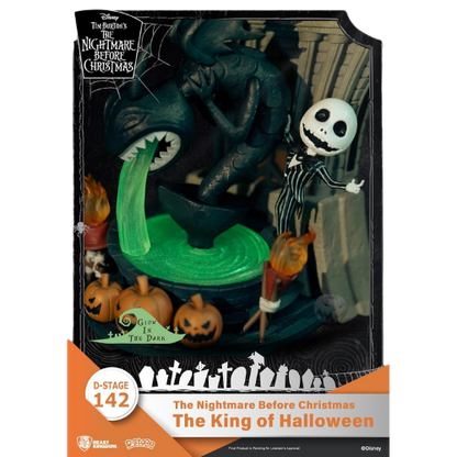 D-STAGE DISNEY NIGHTMARE BEFORE CHRISTMAS - JACK KING OF HALLOWEEN, STILE DIORAMA - FIGURE DA COLLEZIONE