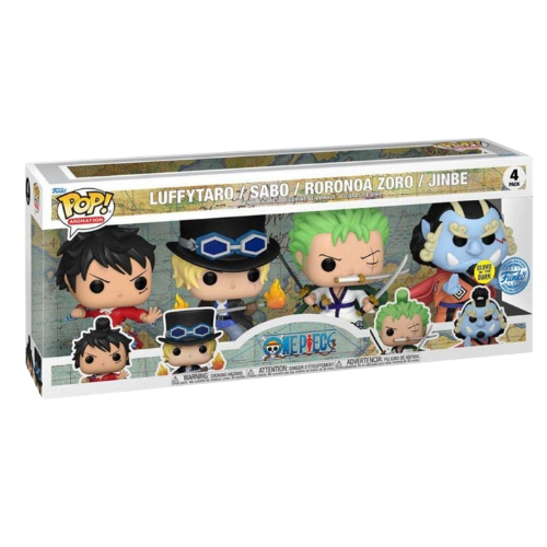 FUNKO POP ONE PIECE 4PACK LUFFYTARO-SABO-ZORO-JINBE