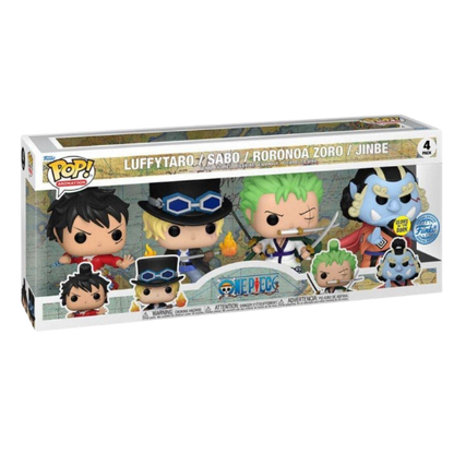 FUNKO POP ONE PIECE 4PACK LUFFYTARO-SABO-ZORO-JINBE