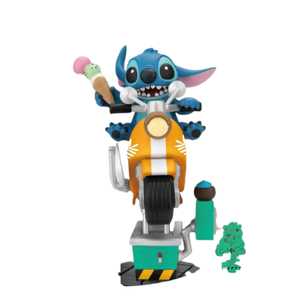 D-STAGE DISNEY STATUA DI STITCH IN RIDE, STILE DIORAMA - LILO E STITCH FIGURE DA COLLEZIONE