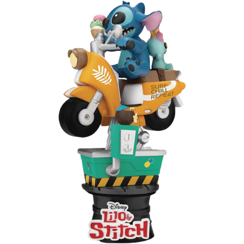 D-STAGE DISNEY STATUA DI STITCH IN RIDE, STILE DIORAMA - LILO E STITCH FIGURE DA COLLEZIONE