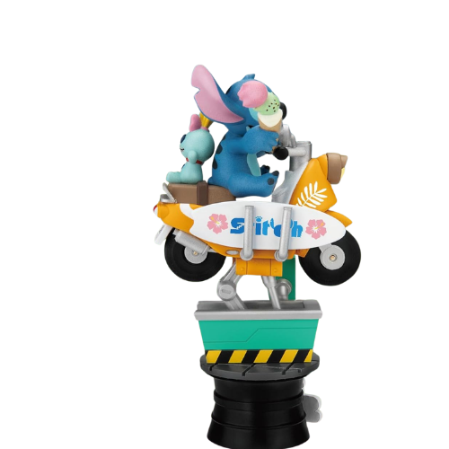 D-STAGE DISNEY STATUA DI STITCH IN RIDE, STILE DIORAMA - LILO E STITCH FIGURE DA COLLEZIONE