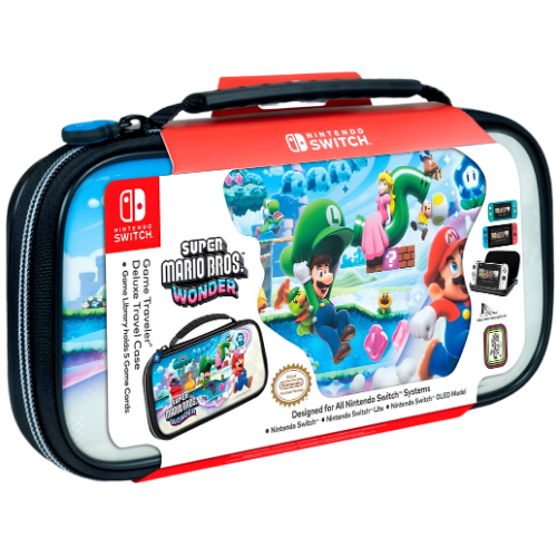NINTENDO SWITCH GAME TRAVEL DELUXE TRAVEL CASE MARIO WONDER EDITION