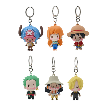 YUME KEYCHAIN ONE PIECE VARI PERSONAGGI IN GOMMA RESISTENTE